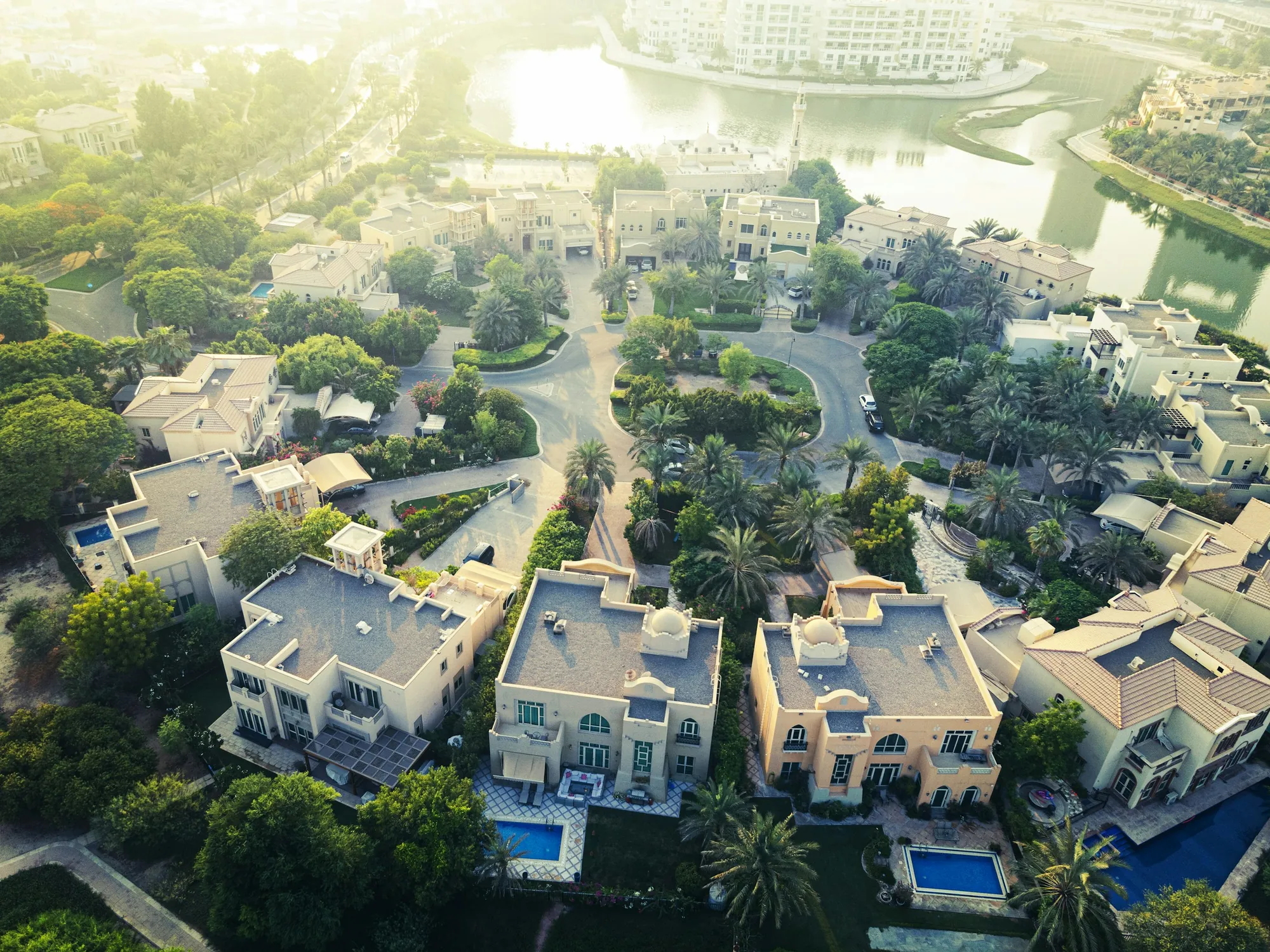 A villa community from the air